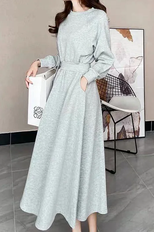 High Elastic Waist Sweatshirt Dress Hoodie with Gradient Ombre Colorful