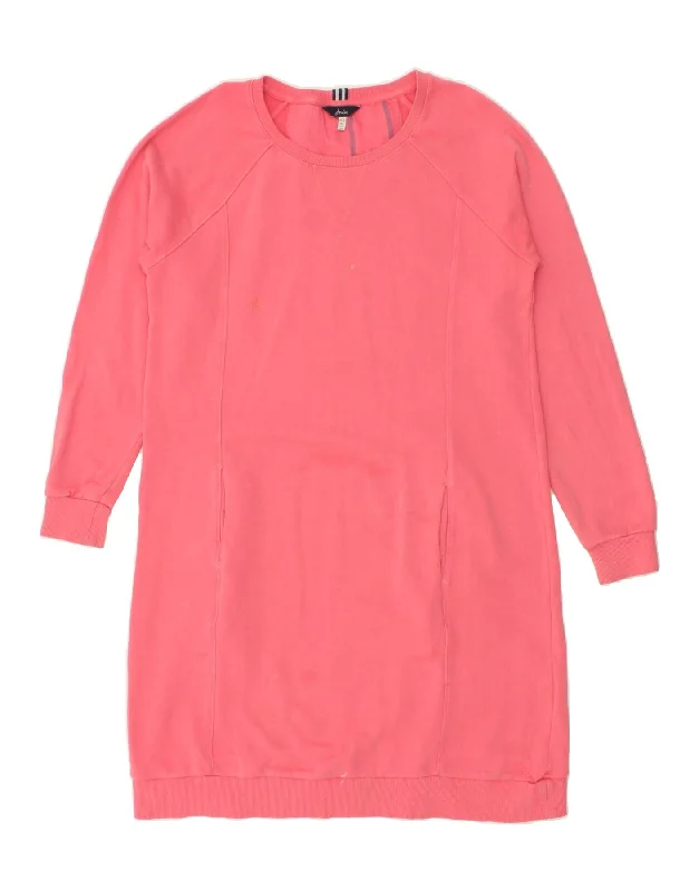 JOULES Womens Sweatshirt Jumper Dress UK 12 Medium Pink Cotton Hoodie with Monochrome Minimalist Simple JOULES Womens Sweatshirt Jumper Dress UK 12 Medium Pink Cotton Hoodie with Monochrome Minimalist Simple