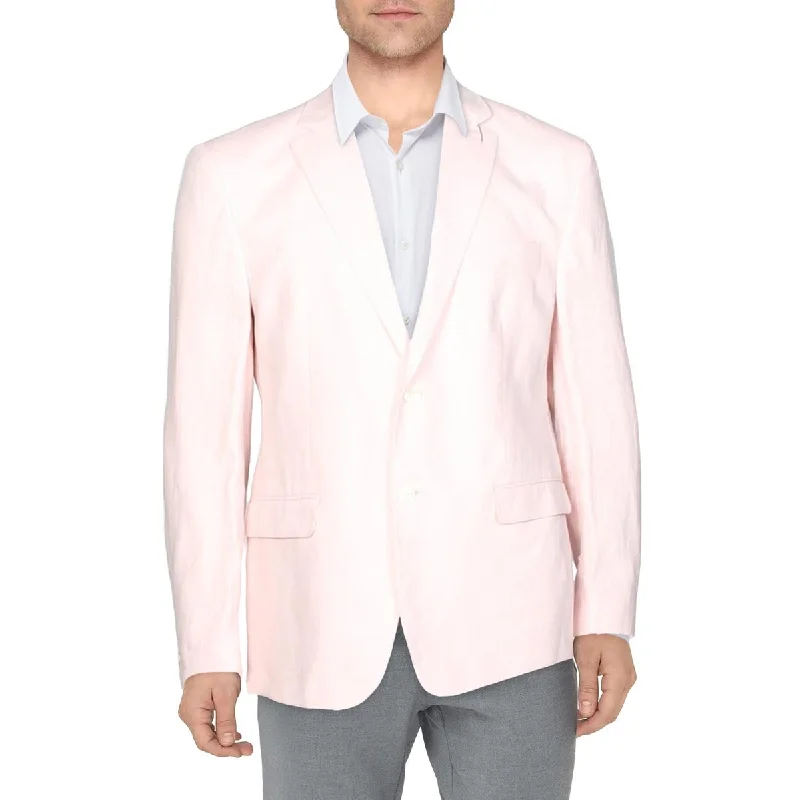 Lauren Ralph Lauren Mens Linen Business Two-Button Blazer Women's Stripe Blazer