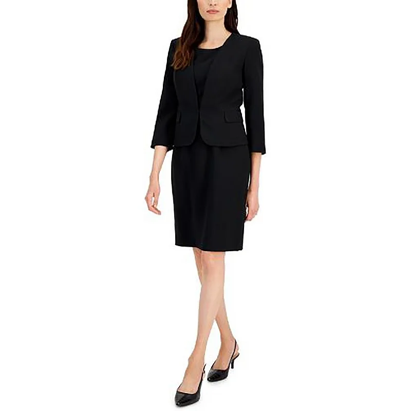 Le Suit Womens Petites 3/4 Sleeve Work Wear Collarless Blazer Women's Handmade Blazer