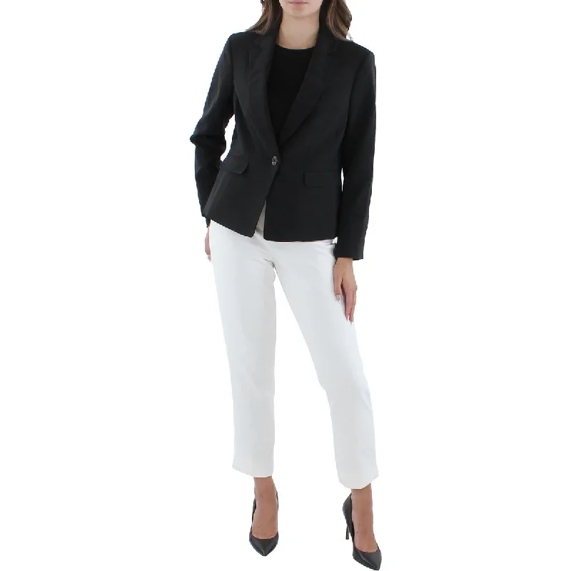 Le Suit Womens Petites Knit Long Sleeves One-Button Blazer Women's Boutique Suit