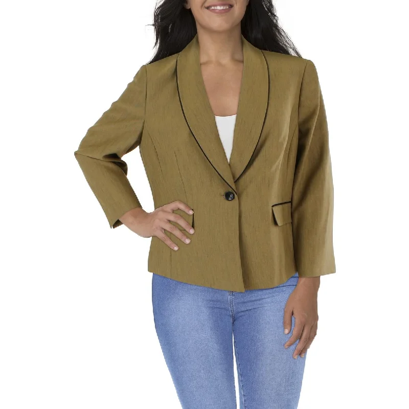 Le Suit Womens Plus Herringbone Long Sleeves One-Button Blazer Women's Luxurious Jacket Le Suit Womens Plus Herringbone Long Sleeves One-Button Blazer Women's Luxurious Jacket