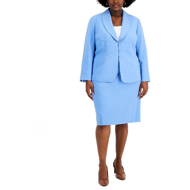 Le Suit Womens Plus Knit Long Sleeve Suit Jacket Fleece Jacket Down Jacket Parka