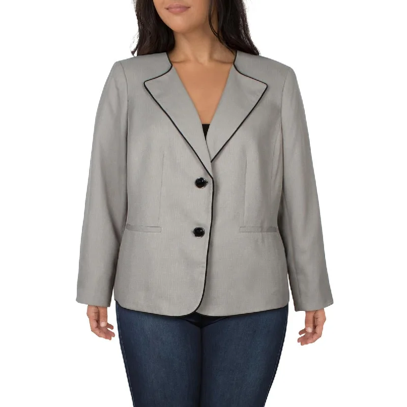 Le Suit Womens Plus Pattern  Two-Button Blazer Women's Unique Blazer