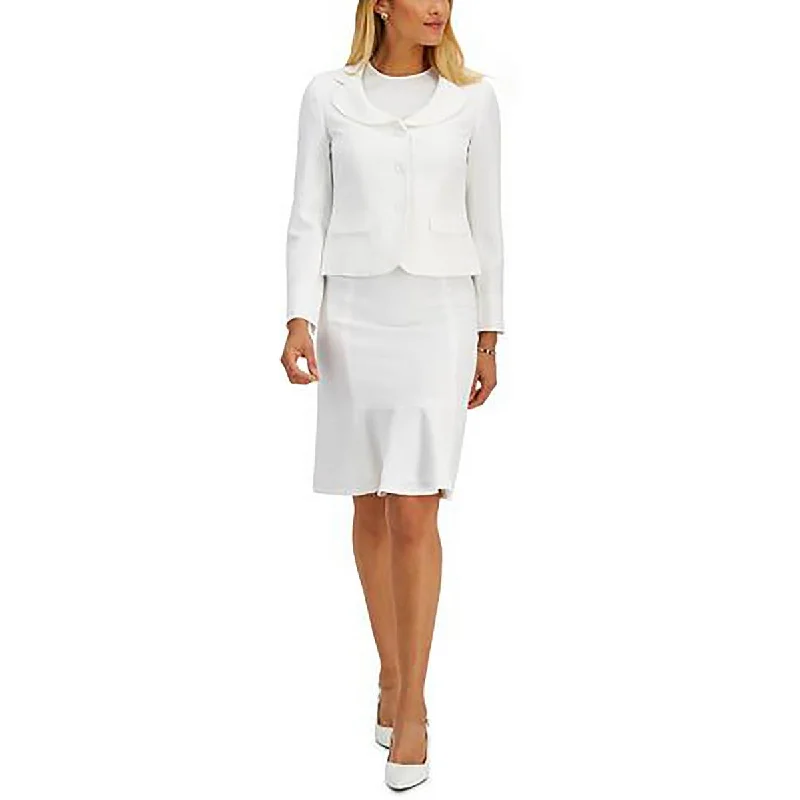 Le Suit Womens Solid  Double-Breasted Blazer Women's Elegant Jacket