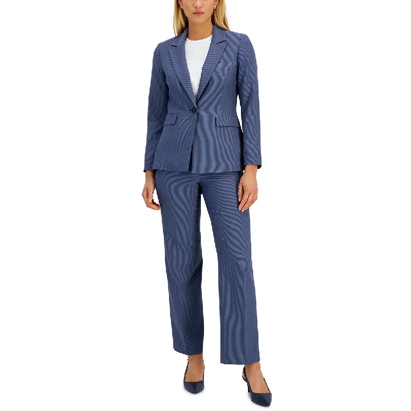 Le Suit Womens Striped Work Wear One-Button Blazer Women's Fashion Blazer