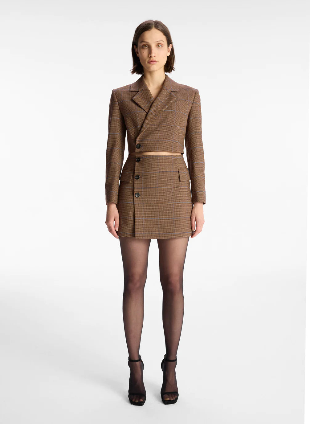 Millie Cut Out Blazer Dress - Chestnut Multi Women's Simple Jacket