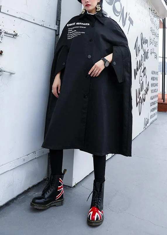 Modern black Plus Size Long coats design cloak fall coat Cropped Moto Jacket