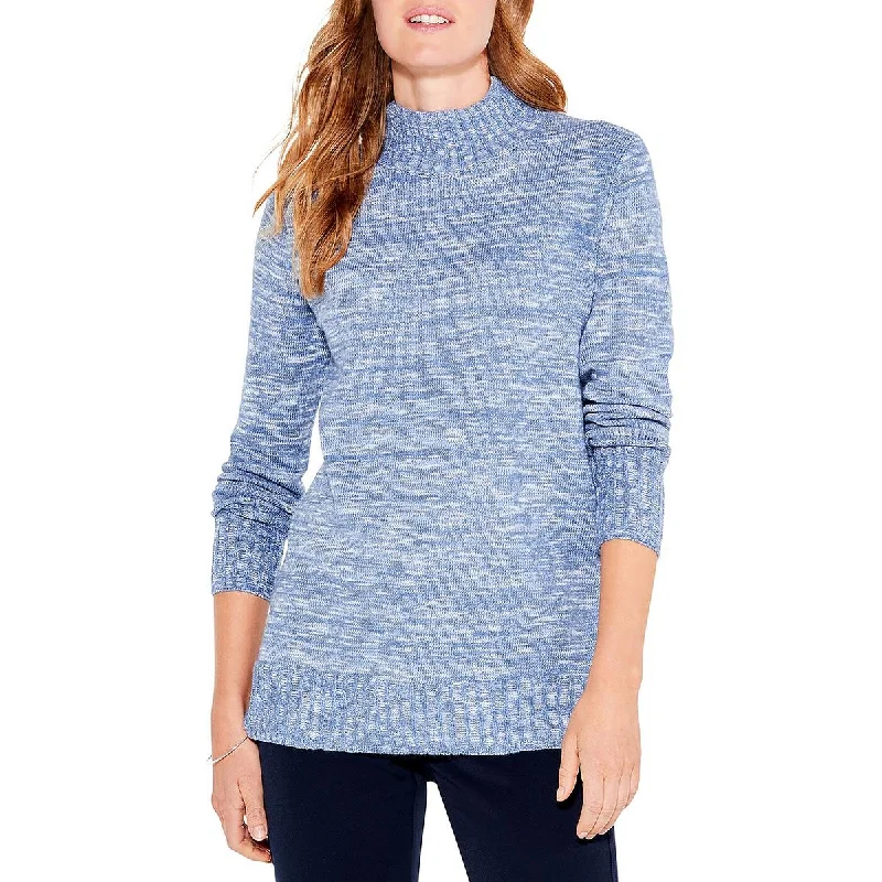 Nic + Zoe Womens Sun Turn Knit Mock Neck Pullover Sweater Thin Wool Pullover