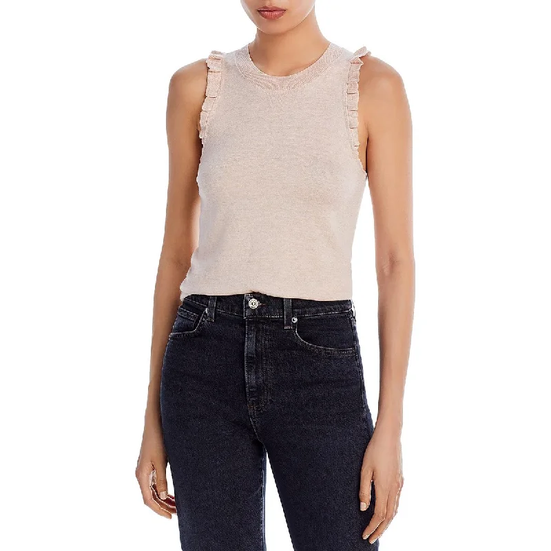 Paige Womens Metallic Wool Blend Pullover Top Notched Neck Pullover