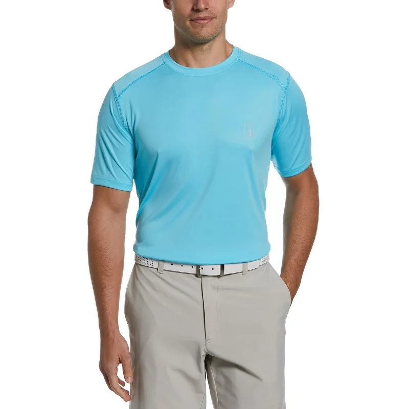 PGA Tour Mens Crewneck Logo Pullover Top Zipper Front Cardigan