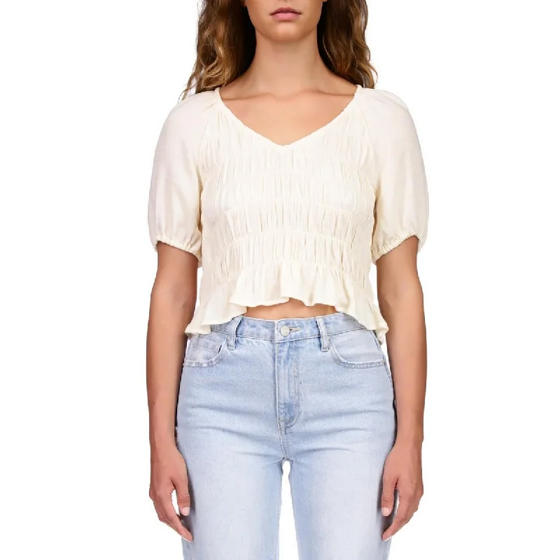 Sanctuary Womens V Neck Crop Pullover Top Halter Neck Top