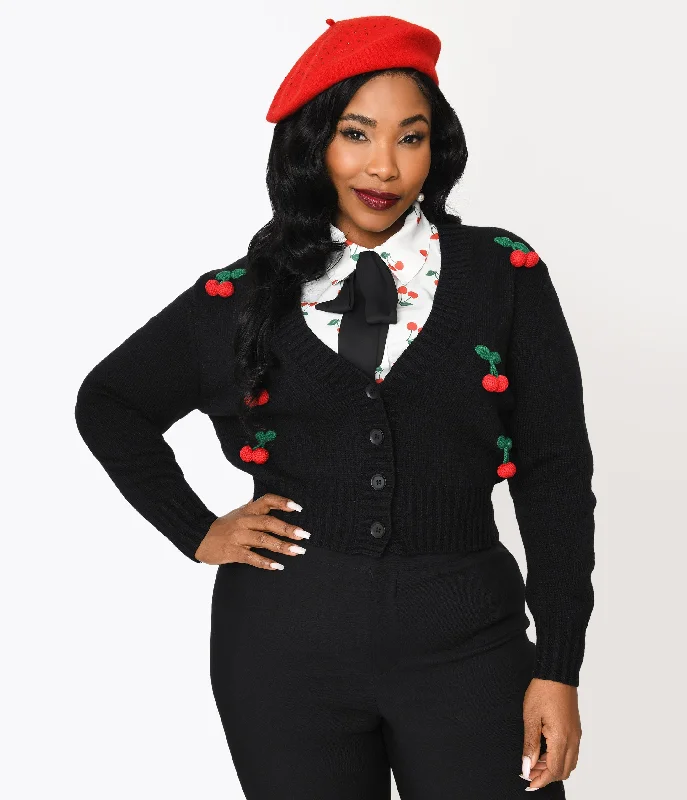 Smak Parlour Plus Size Black & Cherries Cardigan Rayon Fabric Velvet Fabric Corduroy Fabric Smak Parlour Plus Size Black & Cherries Cardigan Rayon Fabric Velvet Fabric Corduroy Fabric