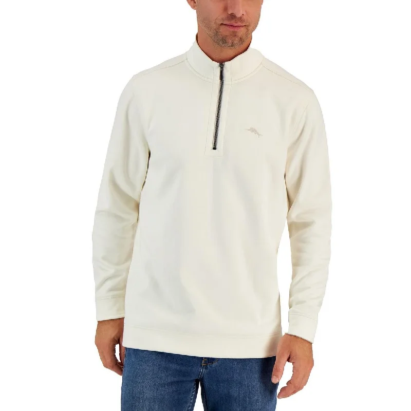 Tommy Bahama Mens Tango Wave Fleece 1/4 Zip Sweatshirt Hoodie with Applique Textured Unique Tommy Bahama Mens Tango Wave Fleece 1/4 Zip Sweatshirt Hoodie with Applique Textured Unique