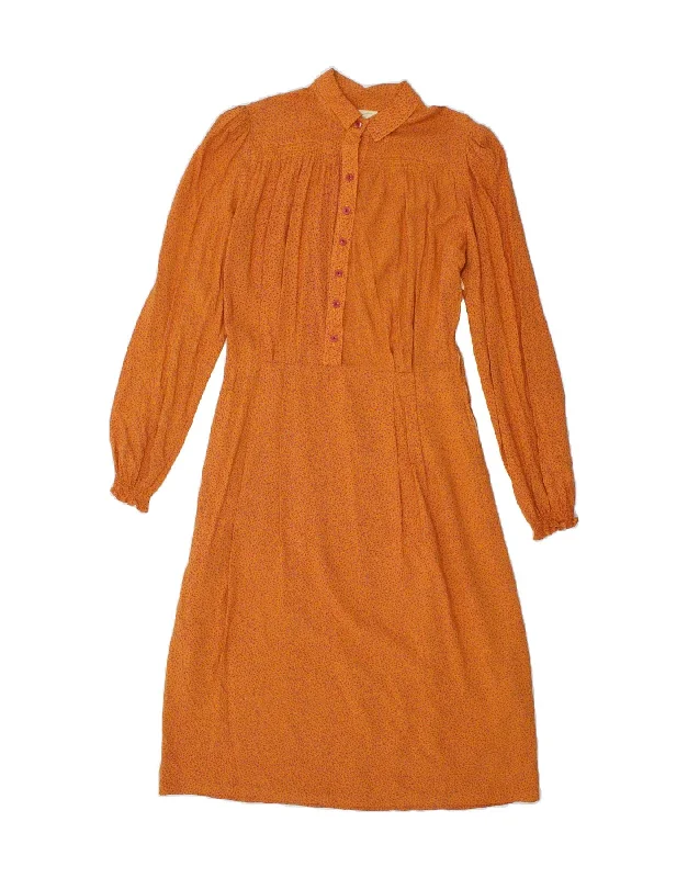 VINTAGE Womens Pullover Shirt Dress IT 40 Small Yellow Spotted Viscose Fine Merino Wool VINTAGE Womens Pullover Shirt Dress IT 40 Small Yellow Spotted Viscose Fine Merino Wool