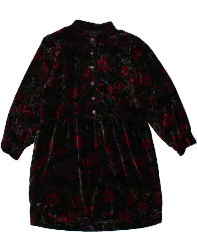 VINTAGE Womens Pullover Shirt Dress UK 16 Large Multicoloured Floral V-Neck Stylish Pullover VINTAGE Womens Pullover Shirt Dress UK 16 Large Multicoloured Floral V-Neck Stylish Pullover