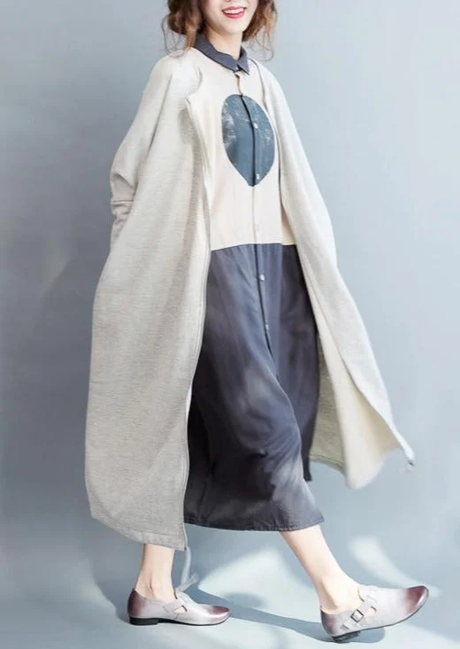 Beige Long Plus Size Cotton Cardigans Oversize Knitted Coats Maxi Dress Outwear Windbreakers Thin Thick Dense Beige Long Plus Size Cotton Cardigans Oversize Knitted Coats Maxi Dress Outwear Windbreakers Thin Thick Dense