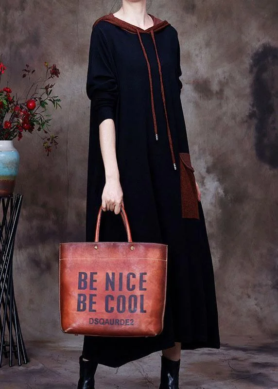 Boho Black Hooded Woolen Sweatshirt dress Winter Hoodie with Hem Contrast Bold Stylish Boho Black Hooded Woolen Sweatshirt dress Winter Hoodie with Hem Contrast Bold Stylish
