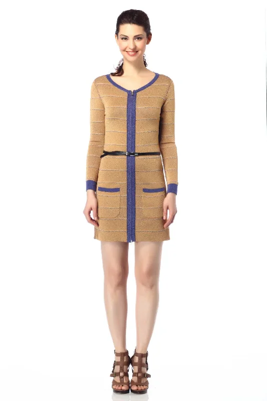 Clara Luxury Reversible Zip-Up Cardigan/Dress Lace Blend Ribbed Blend Corduroy Blend