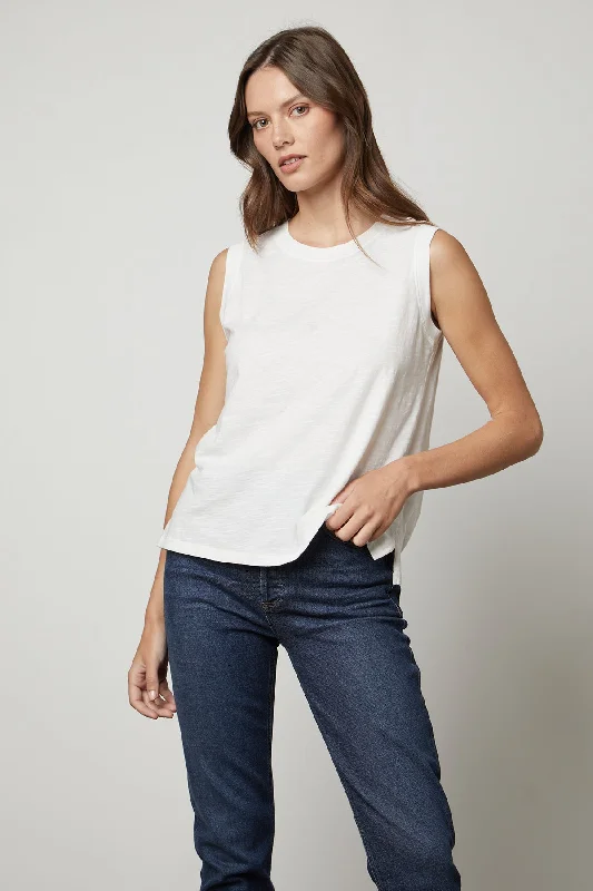 ELLEN VINTAGE SLUB TANK TOP mesh tank top