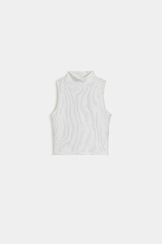 High Neck Super Cropped Tank Top strapless tank top