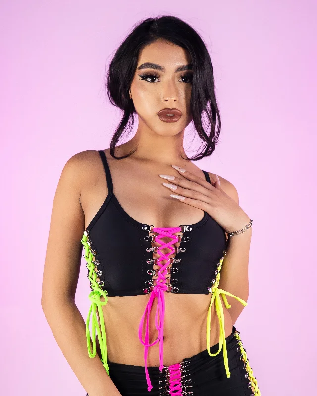 Get Electric Lace-Up Tank Top trendy tank top