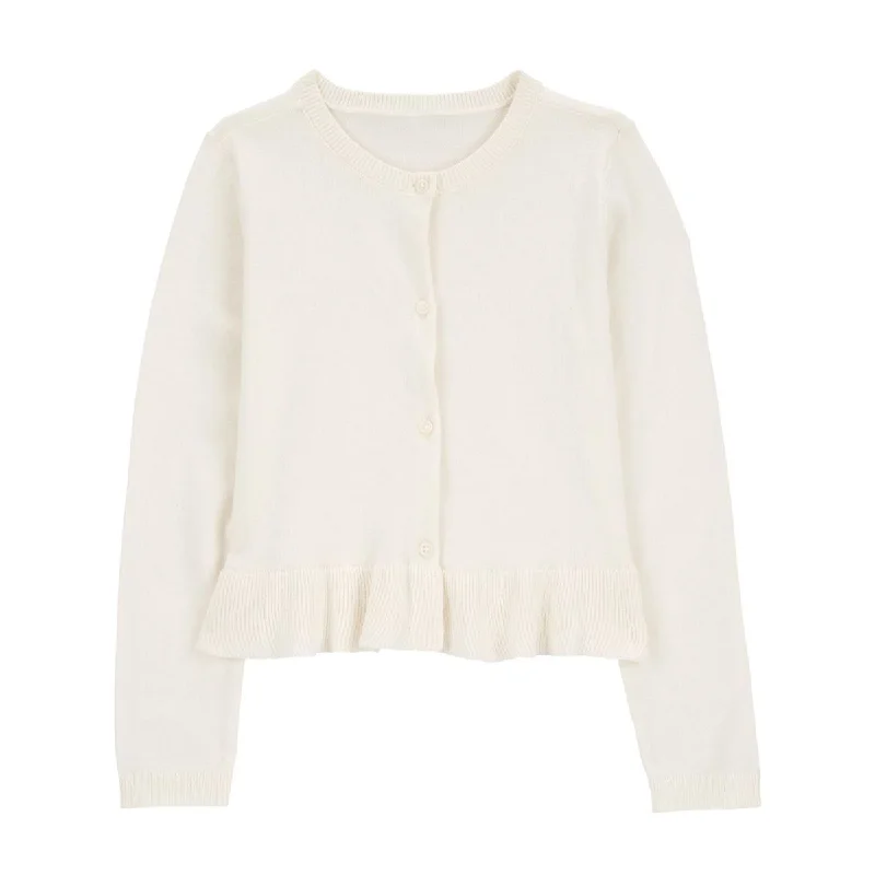Girls' Button-Up Cardigan 3R857310 Transparent Opaque Sheer