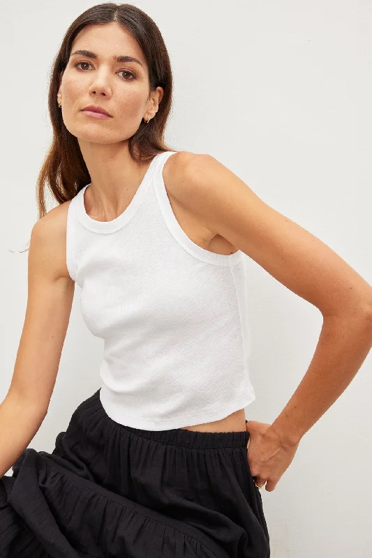 HARLA RIBBED CROPPED TANK TOP fitness tank top