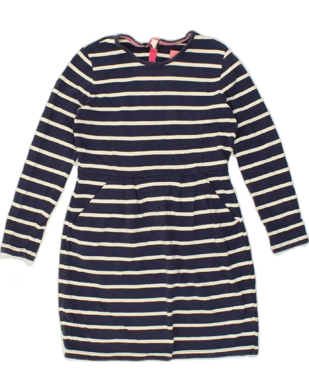 JOULES Womens Sweatshirt Jumper Dress UK 14 Large Navy Blue Striped Cotton Hoodie with Elastic Waist Stretchable Comfortable JOULES Womens Sweatshirt Jumper Dress UK 14 Large Navy Blue Striped Cotton Hoodie with Elastic Waist Stretchable Comfortable