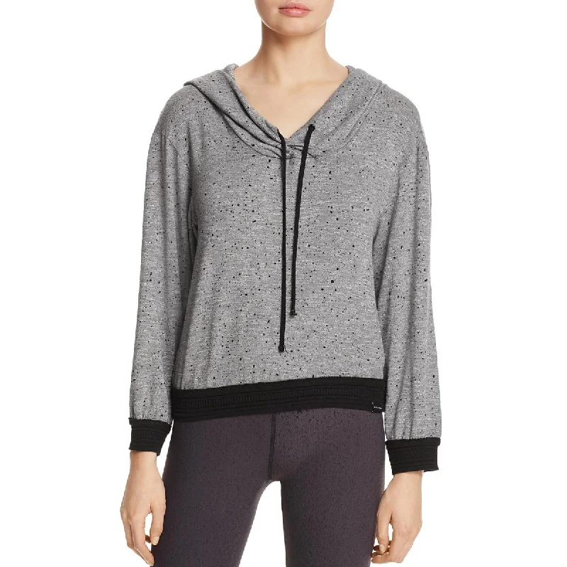 Koral Activewear Womens Arch Crop Long Sleeves Hoodie Hoodie with Ribbed Neckline Snug Warm Koral Activewear Womens Arch Crop Long Sleeves Hoodie Hoodie with Ribbed Neckline Snug Warm