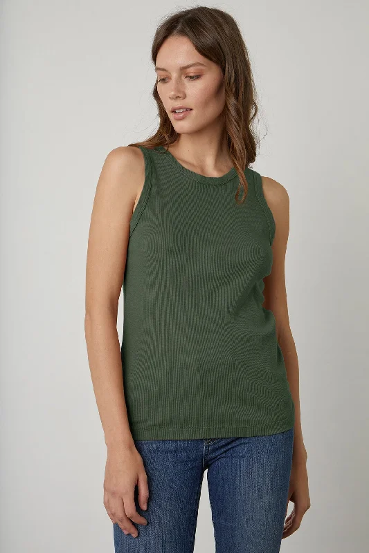 MAXIE RIBBED TANK TOP graphic tank top