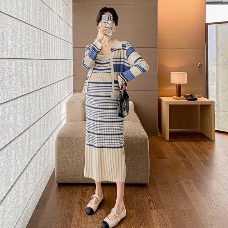 Beige Stripes Suit