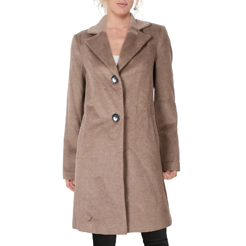 Sam Edelman Women's Mid-Length Single Breasted Wool Coat Fitted Faux Suede Blazer