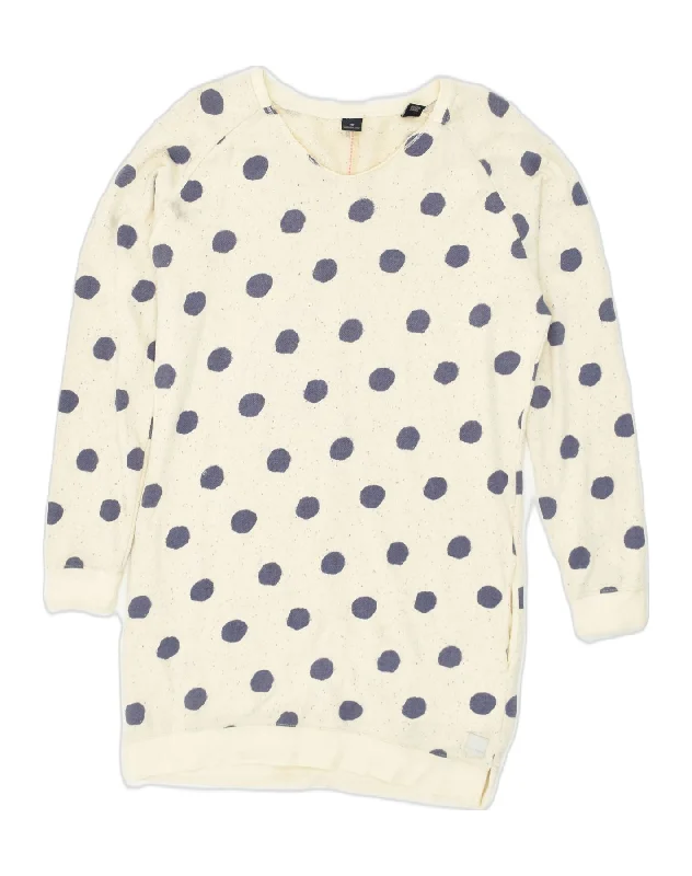 SCOTCH & SODA Womens Sweatshirt Jumper Dress UK 16 Large Off White Spotted Hoodie with Exposed Zipper Edgy Industrial SCOTCH & SODA Womens Sweatshirt Jumper Dress UK 16 Large Off White Spotted Hoodie with Exposed Zipper Edgy Industrial