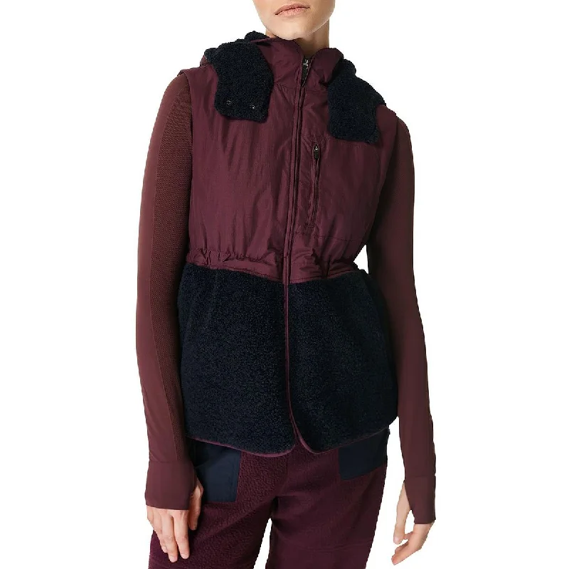 Sweaty Betty Womens Urban Sherpa Hooded Outerwear Vest Classic Riding Jacket
