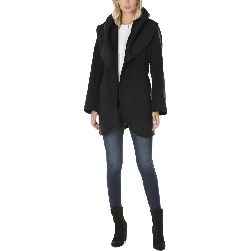 Tahari Marilyn Women's Wool Blend Double Face Belted Wrap Coat High-Collar Puffer Coat Tahari Marilyn Women's Wool Blend Double Face Belted Wrap Coat High-Collar Puffer Coat