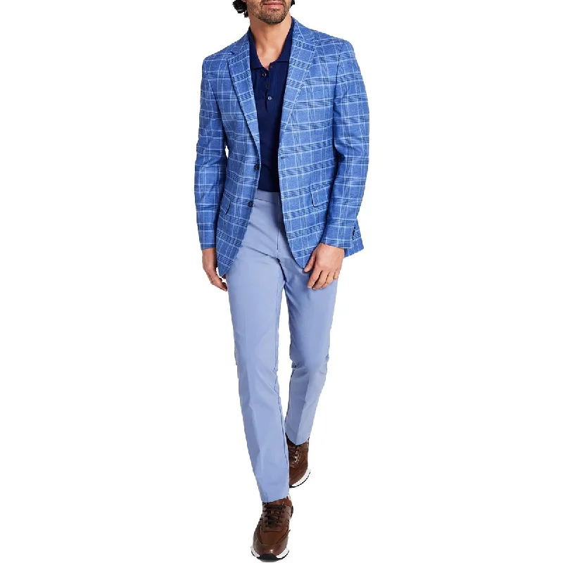 Tommy Hilfiger Mens Conrad Plaid Suit Separate Sportcoat Bold Color Block Coat