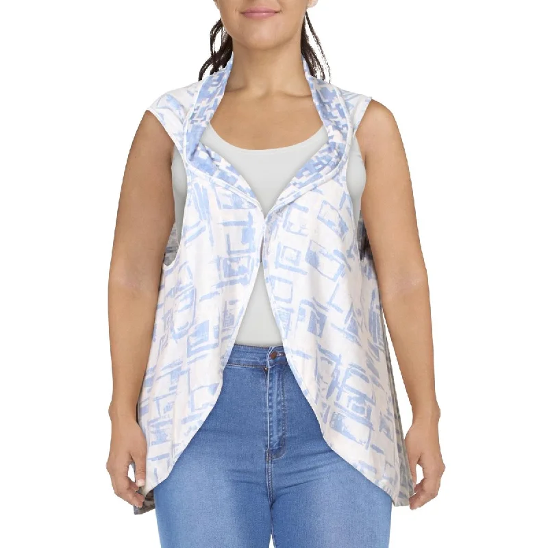 Trisha Tyler Womens Plus Printed Open Front Cardigan Top Lightweight Heavyweight Midweight Trisha Tyler Womens Plus Printed Open Front Cardigan Top Lightweight Heavyweight Midweight