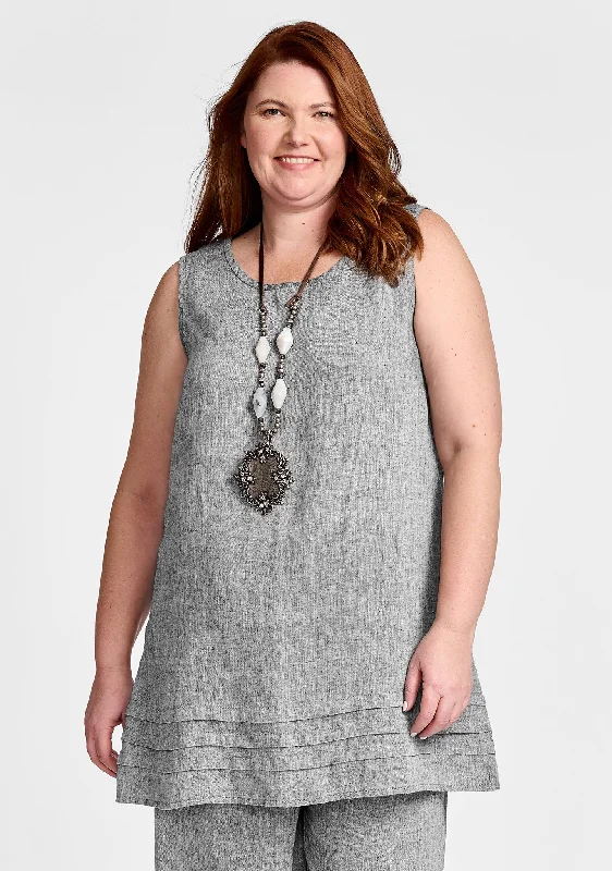Tuck Tunic - Linen Tank Top - FINAL SALE cherry red tank