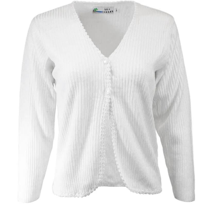 Women's 2-Button Cardigan Sweater TC11 Glossy Satin Silk