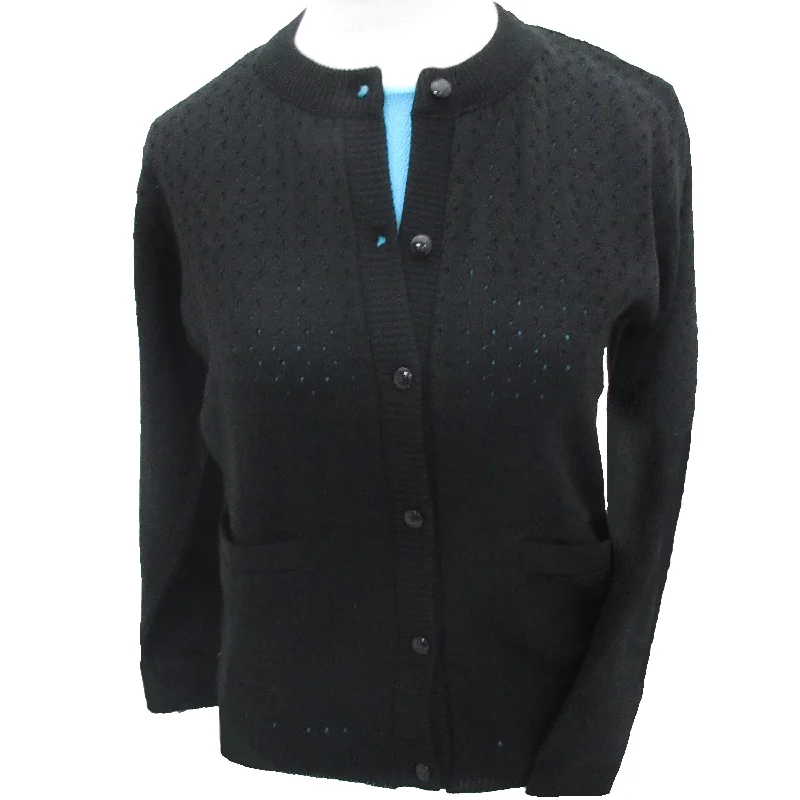 Women's 2 Pocket Cardigan Sweater TC-10 Ribbed Striped Patterned
