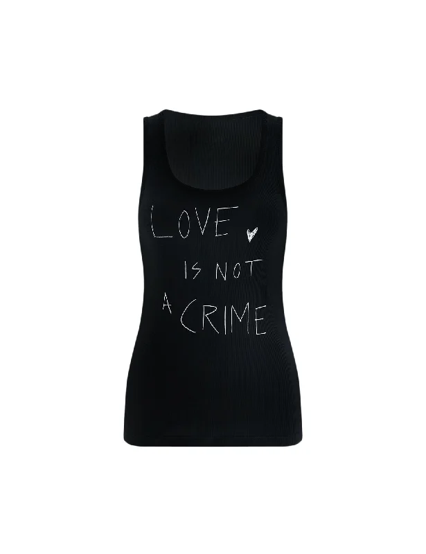 2x2 Cotton Amour Tank Top,  Black boho tank top