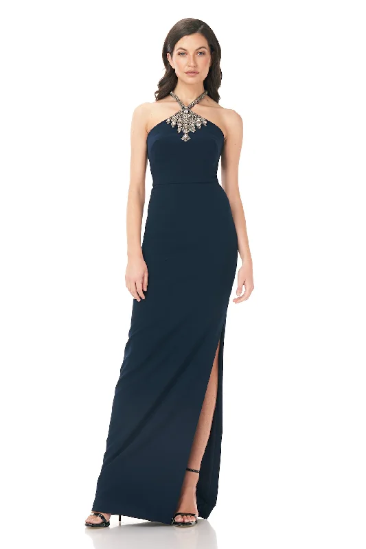Halter Crepe Gown