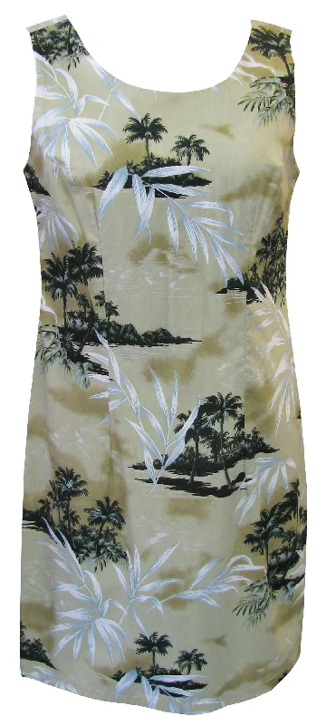 Bamboo Island Women's Sheath Hawaiian Short Tank Dress (Petite Size)