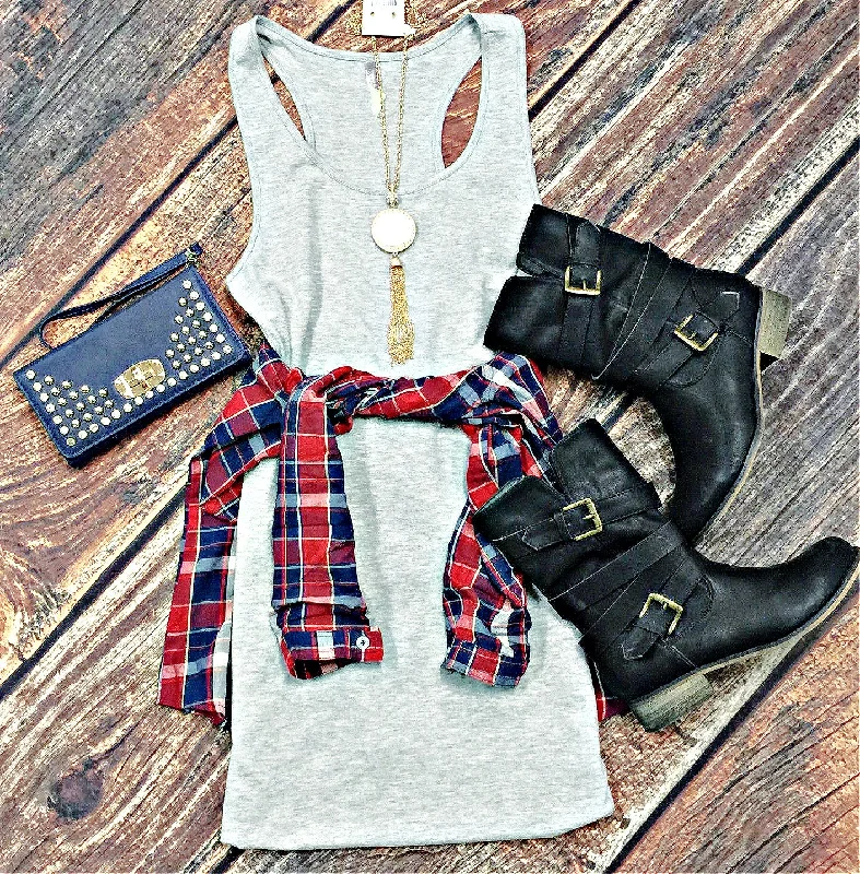 Basic Tank Dress: Grey