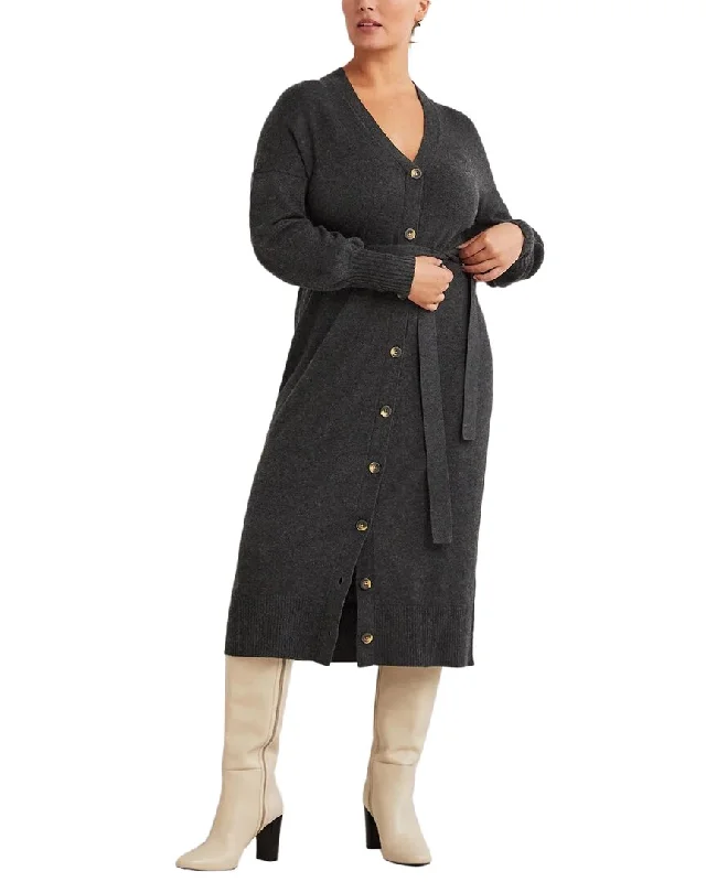 Boden Cardigan Wool-Blend Midi Dress Stretchy Elastic Breathable