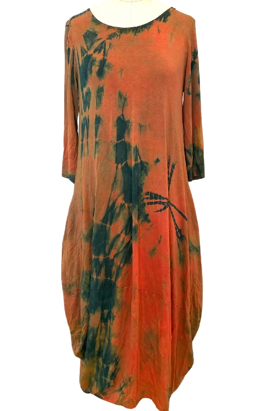 Botanically Dyed Bamboo Knit Dress in Orange Willow