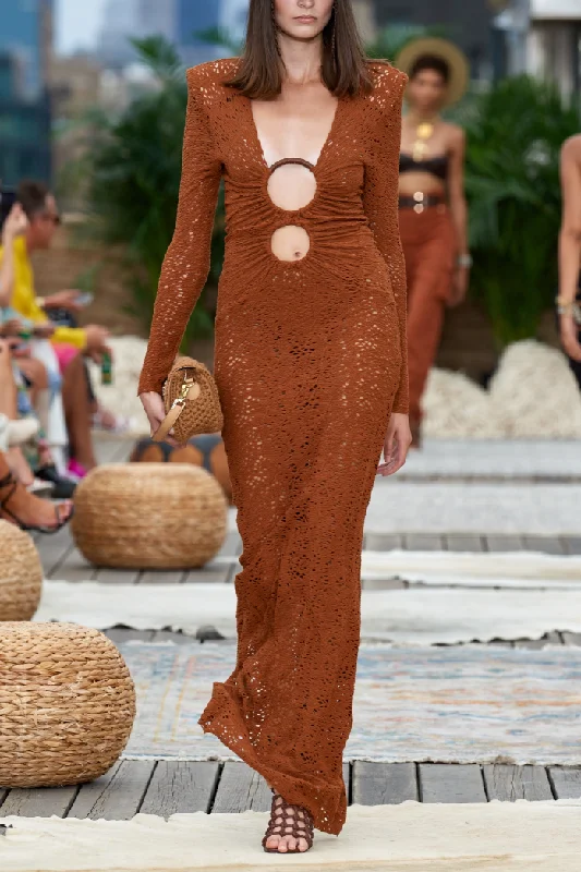 BRONX AND BANCO MAYAN PLUNGE DRESS IN COPPER