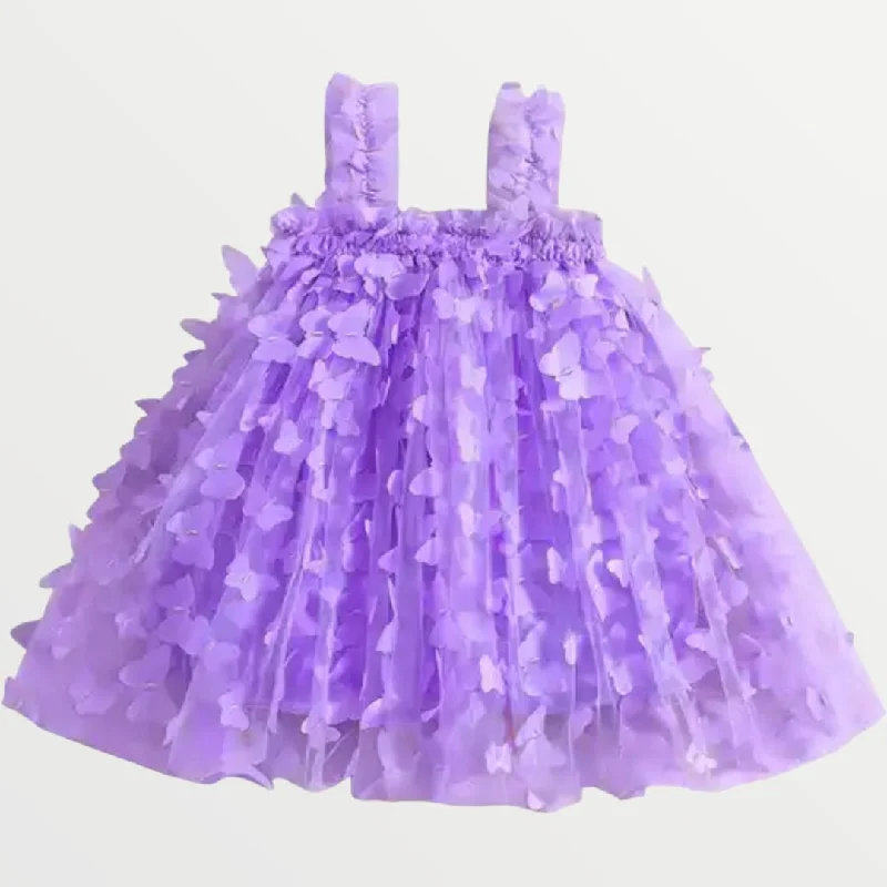 Butterfly Tulle Dress - Purple