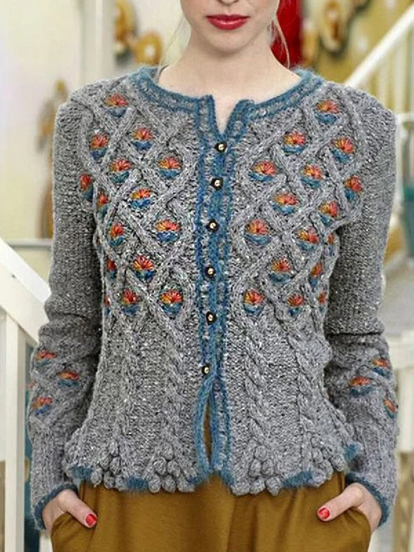 Casual Top Cotton Knitted Outerwear Quilted Hybrid Jacket